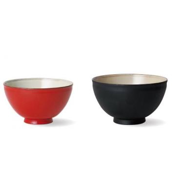 oshidori 飯碗ペアセット レッド/ブラック