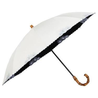 折りたたみ傘 晴雨兼用 遮光 遮熱 撥水 UVO2段 刺繍フラワー 折りたたみ傘 晴雨兼用 遮光 遮熱 撥水 UVO2段 刺繍フラワー