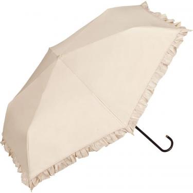 折りたたみ傘 晴雨兼用 遮光 クラシックフリル ベージュ