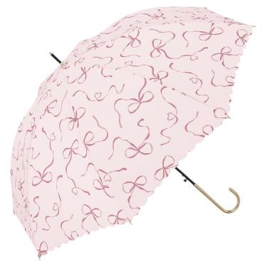 長傘 ハートリボン ピンク