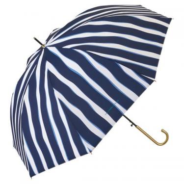 長傘 ニュアンスストライプ ネイビー