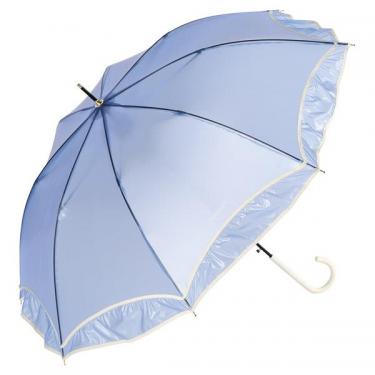 長傘 ビニール傘 シアーフリルアンブレラ ブルー