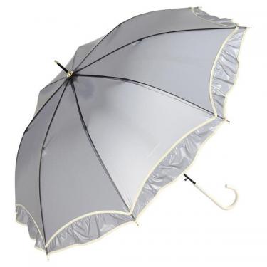 長傘 ビニール傘 シアーフリルアンブレラ グレー