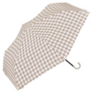 折りたたみ傘 ギンガムハート ベージュ