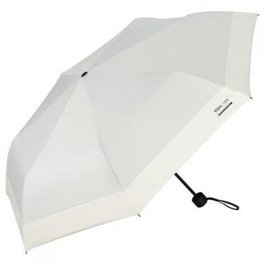 折りたたみ傘 晴雨兼用 耐風 IZA WIND RESISTANT ライトグレー×オフ