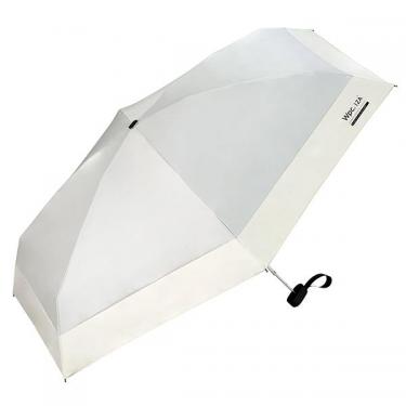 折りたたみ傘 晴雨兼用 IZA compact ライトグレー×オフ