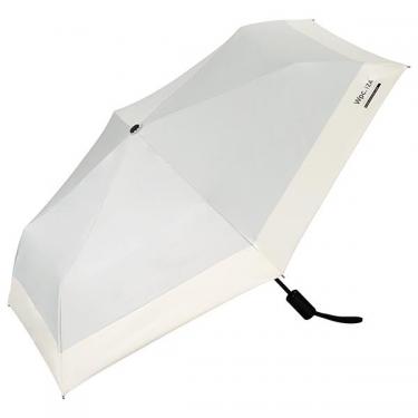 折りたたみ傘 晴雨兼用 自動開閉 IZA AUTOMATIC&SAFE ライトグレー×オフ