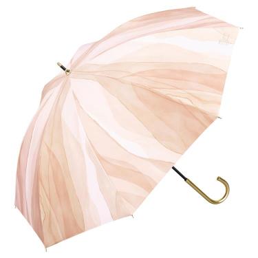 長傘 晴雨兼用 遮光 ウォーターペイント ピンク