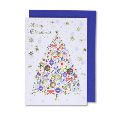 クリスマスミニカード ツリー ホワイト