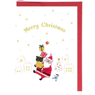 クリスマスミニカード GX4032 サンタ柄