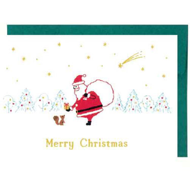 クリスマスミニカード GX4033 サンタ柄