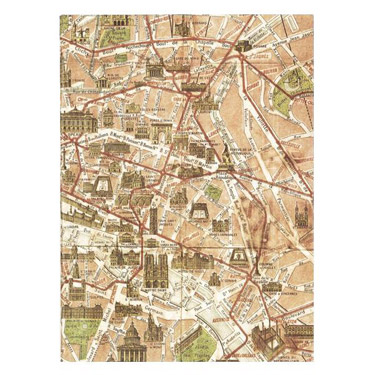 ファイバーフリーサイズ ブックカバー パリマップ