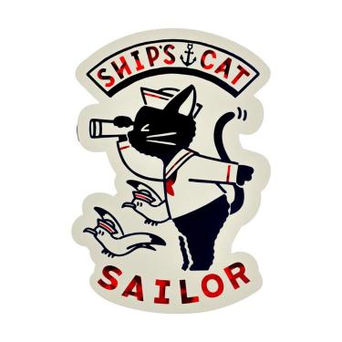箔押しステッカー オビワン×ロッカク SHIPS CAT