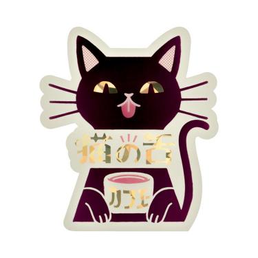 箔押しステッカー オビワン×ロッカク 猫の舌カフェー