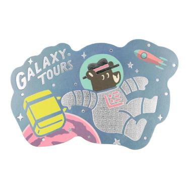 ダイカットポストカード オビワン×ロッカク レトロ郵便 旅熊 ギャラクシーツアー