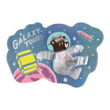 ダイカットステッカー オビワン×ロッカク レトロ郵便 旅熊 ギャラクシーツアー