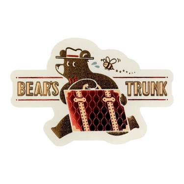 ダイカットステッカー オビワン×ロッカク レトロ郵便 旅熊 トランクツアー