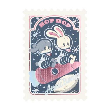 切手型ポストカード オビワン×ロッカク Atomic Bunnies
