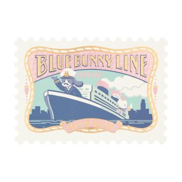 切手型ポストカード オビワン×ロッカク BLUE BUNNY LINE