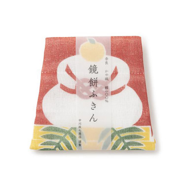 鏡餅 ふきん 40×30cm 赤