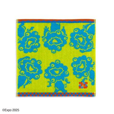 タオルハンカチ ミャクミャクいっぱい グリーン