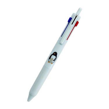 ジェットストリーム 3色ボールペン 後端ノック式 0.5mm そえぶみ箋 ペンギン親子