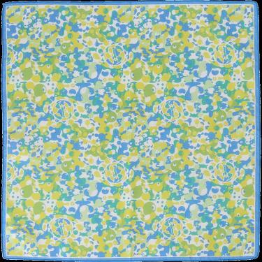 プリントハンカチ WORLD グリーン