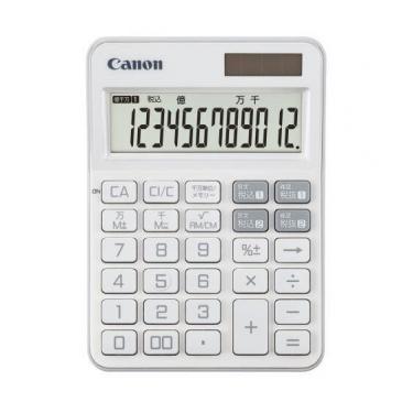 カラフル電卓 ミニ卓上 抗菌・抗ウイルス 12桁 KS-126WUV パールホワイト