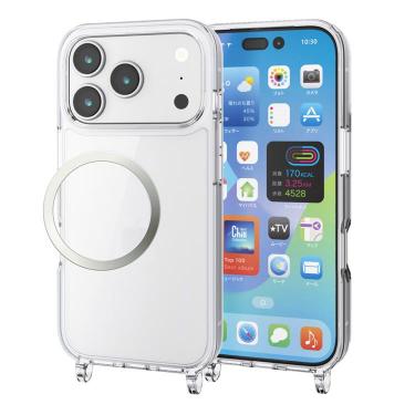 iPhone17Pro用ケース ストラップホール付き クリア