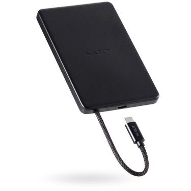エレコム 半固体バッテリー 5000mAh ケーブル一体型 ブラック