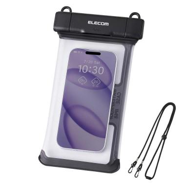 スマートフォン用防水マルチケース 立体構造 ブラック