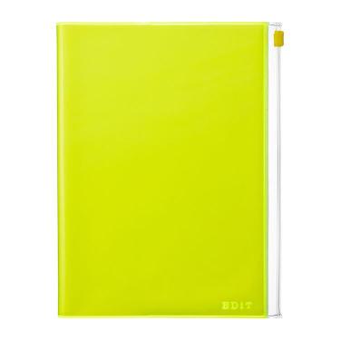 手帳用紙を使った方眼ノート A5 EDiT PVCカバー付 ネオンイエロー