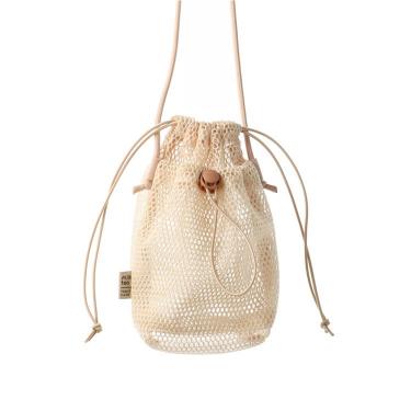 メッシュショルダーポーチ ミルクティー