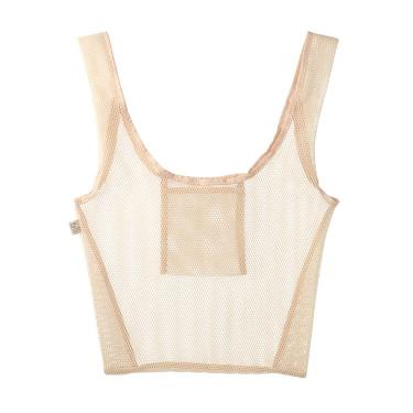 メッシュトートバッグ ミルクティー