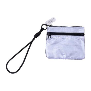 ミニポーチ メタリック スチールシルバー