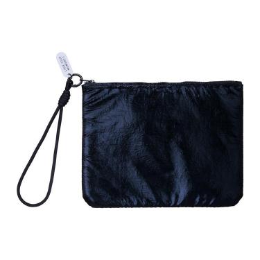 フラットポーチ メタリック コールブラック