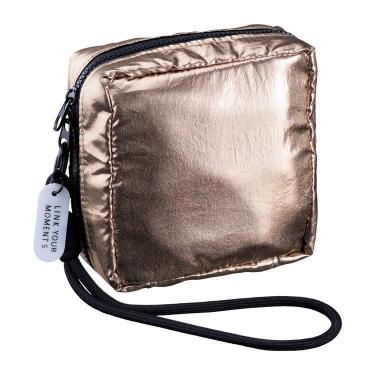 スクエアポーチ メタリック シャンパンゴールド