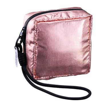 スクエアポーチ メタリック ロゼ