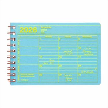 2026年1月始まり手帳 月間 B7変形 ノートブックカレンダー・XS ブルー