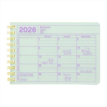 2026年1月始まり手帳 月間 B7変形 ノートブックカレンダー・XS ミント