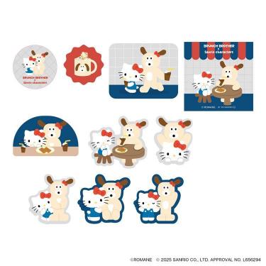 フレークステッカー ブランチブラザー×サンリオキャラクターズ パピー・ハローキティ