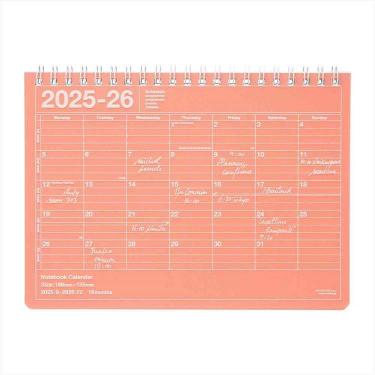 2025年9月始まり手帳 月間 B5変形 ノートブックカレンダー・M サーモンピンク