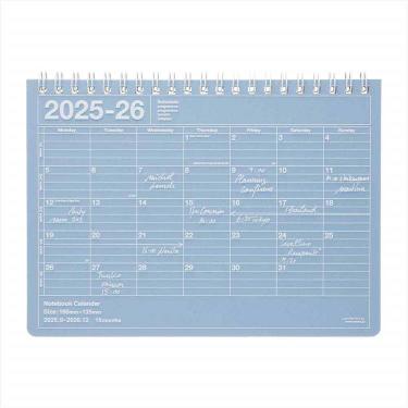 2025年9月始まり手帳 月間 B6変形 ノートブックカレンダー・S チョークブルー