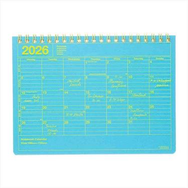 2026年1月始まり手帳 月間 B5変形 ノートブックカレンダー・M ネオンブルー