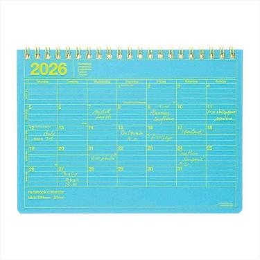 2026年1月始まり手帳 月間 B6変形 ノートブックカレンダー・S ネオンブルー