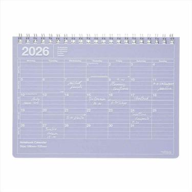 2026年1月始まり手帳 月間 B6変形 ノートブックカレンダー・S パープル