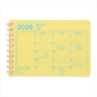 2026年1月始まり手帳 月間 B7変形 ノートブックカレンダー・XS イエロー
