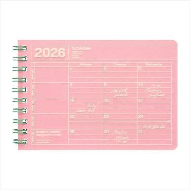 2026年1月始まり手帳 月間 B7変形 ノートブックカレンダー・XS ピンク