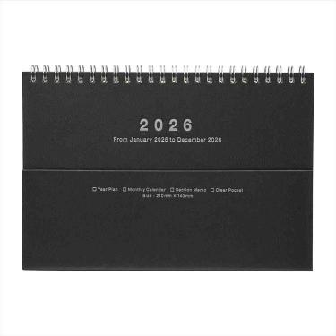 2026年1月始まり手帳 月間 A5 ノートブックカレンダー・マグネット ブラック