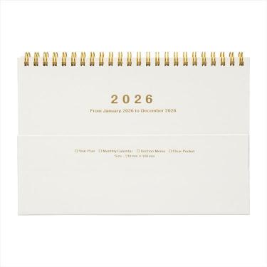 2026年1月始まり手帳 月間 A5 ノートブックカレンダー・マグネット アイボリー